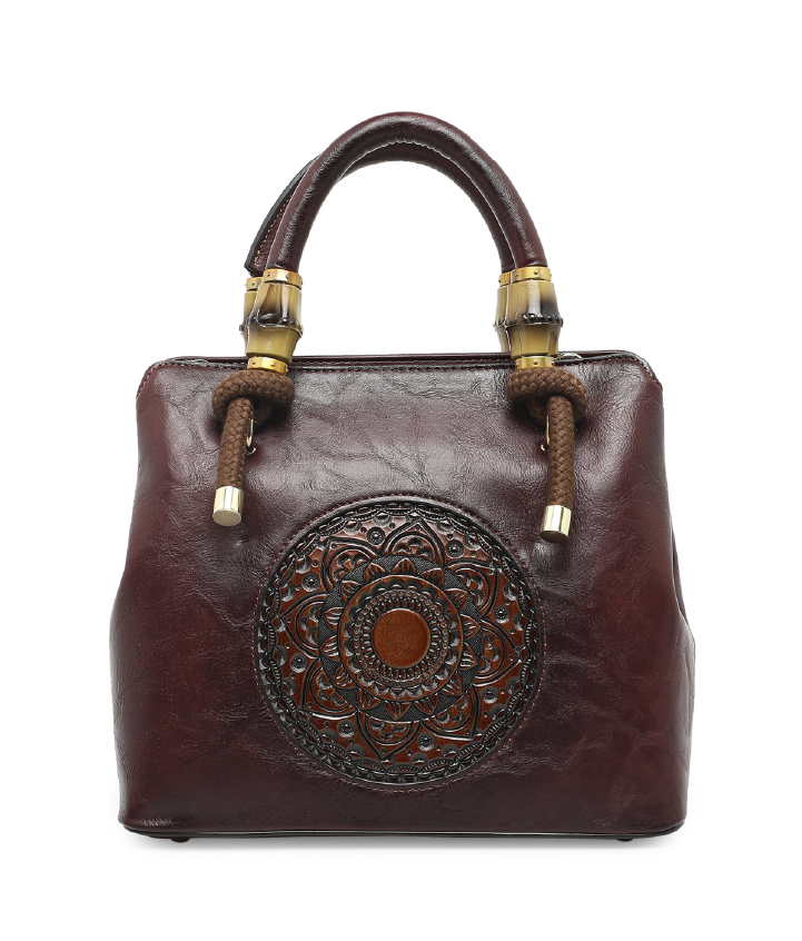 Laila Women's Genuine Leather Handbag - Wine
