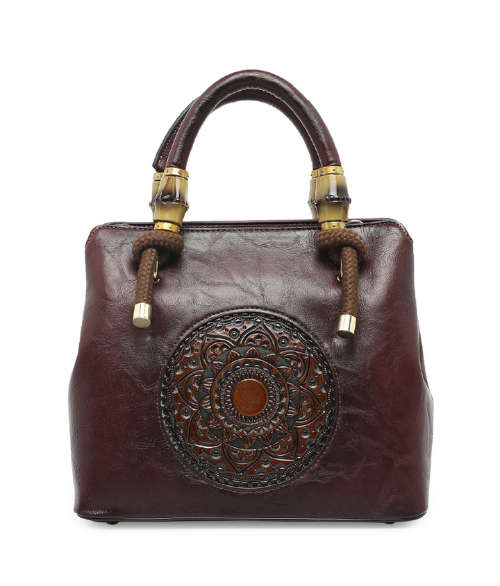 Laila Women's Genuine Leather Handbag - Wine