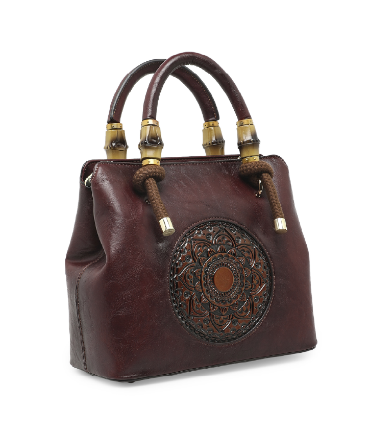 Laila Women's Genuine Leather Handbag - Wine