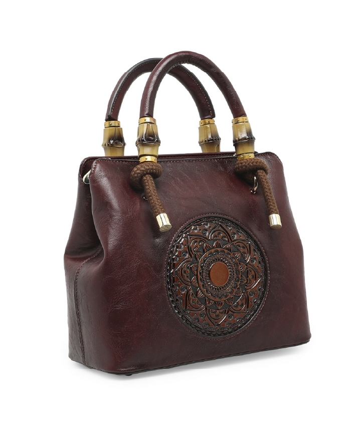 Laila Women's Genuine Leather Handbag - Wine