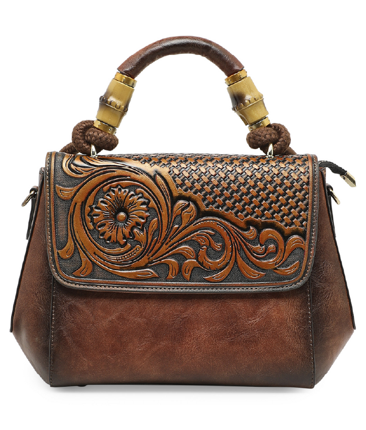 Aura Women's Genuine Leather Handbag - Brown