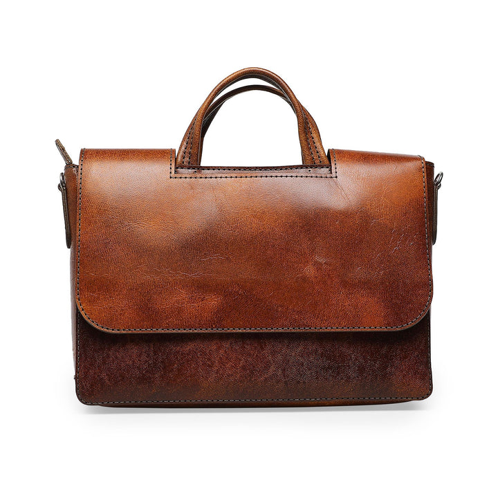 Alfredo Men's Genuine Leather Laptop Bag - Brown