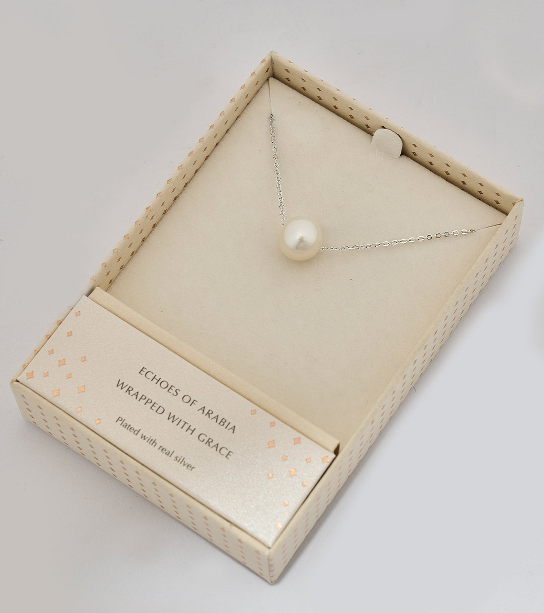 Pearl Drop Sterling Silver Zircon Necklace