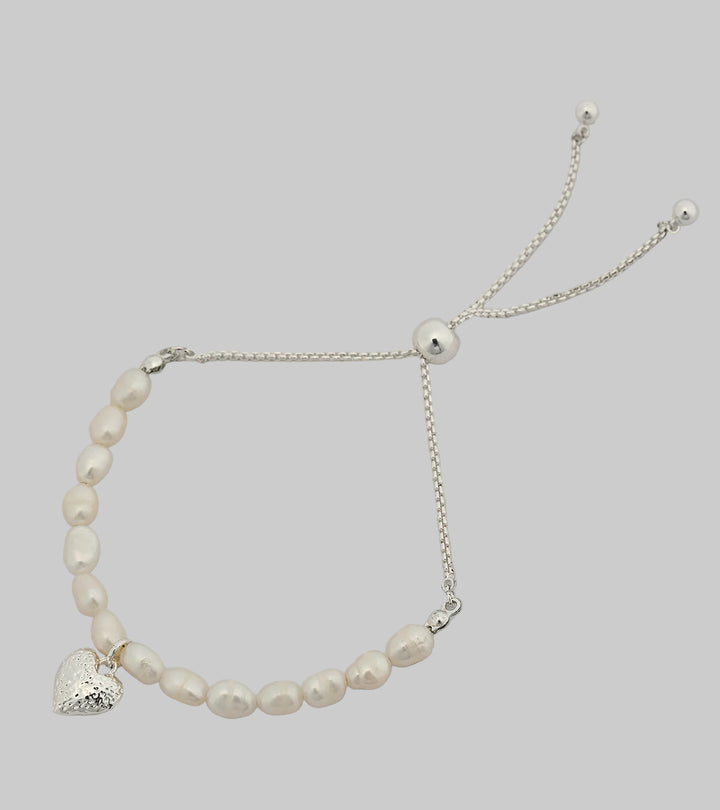 Pearly Sterling Silver Zircon Bracelet