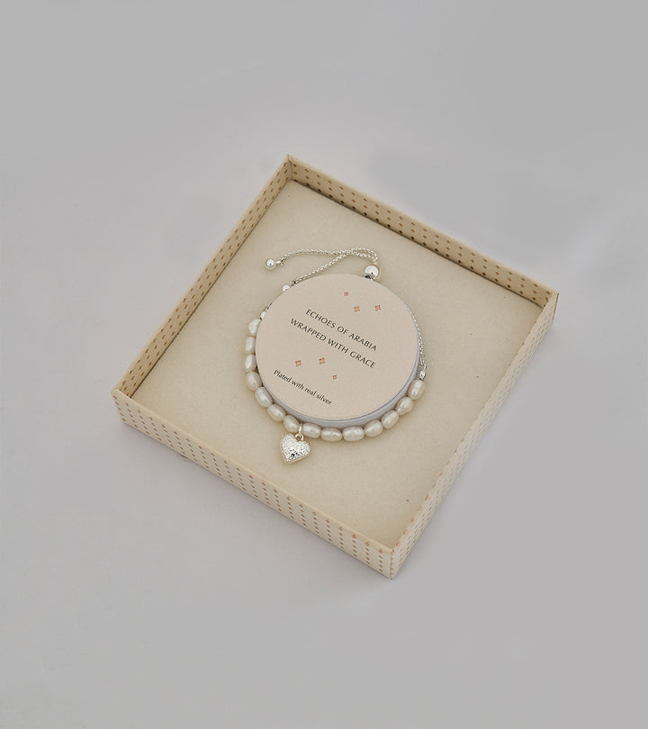 Pearly Sterling Silver Zircon Bracelet