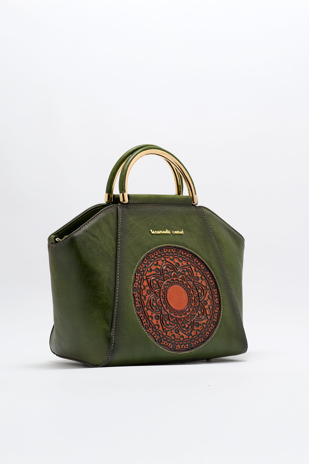 Trapez Women's Genuine Leather Handbag - Emerald