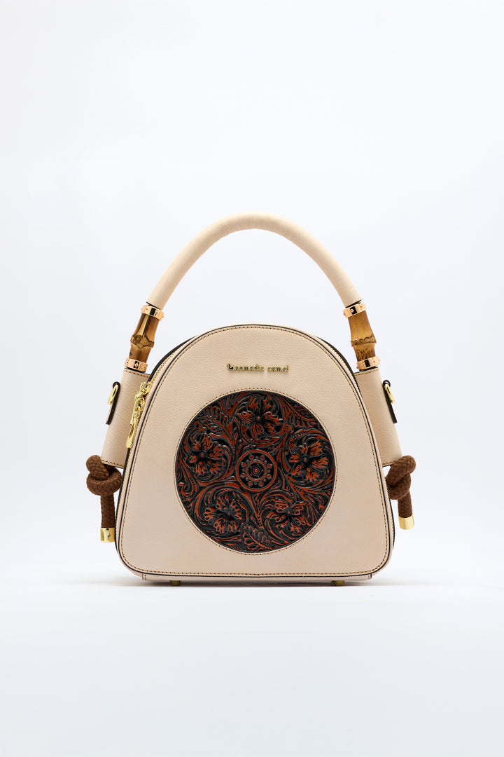 Trilliant Women's Genuine Leather Handbag - Ivory