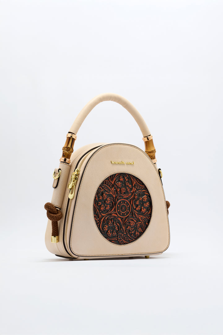 Trilliant Women's Genuine Leather Handbag - Ivory