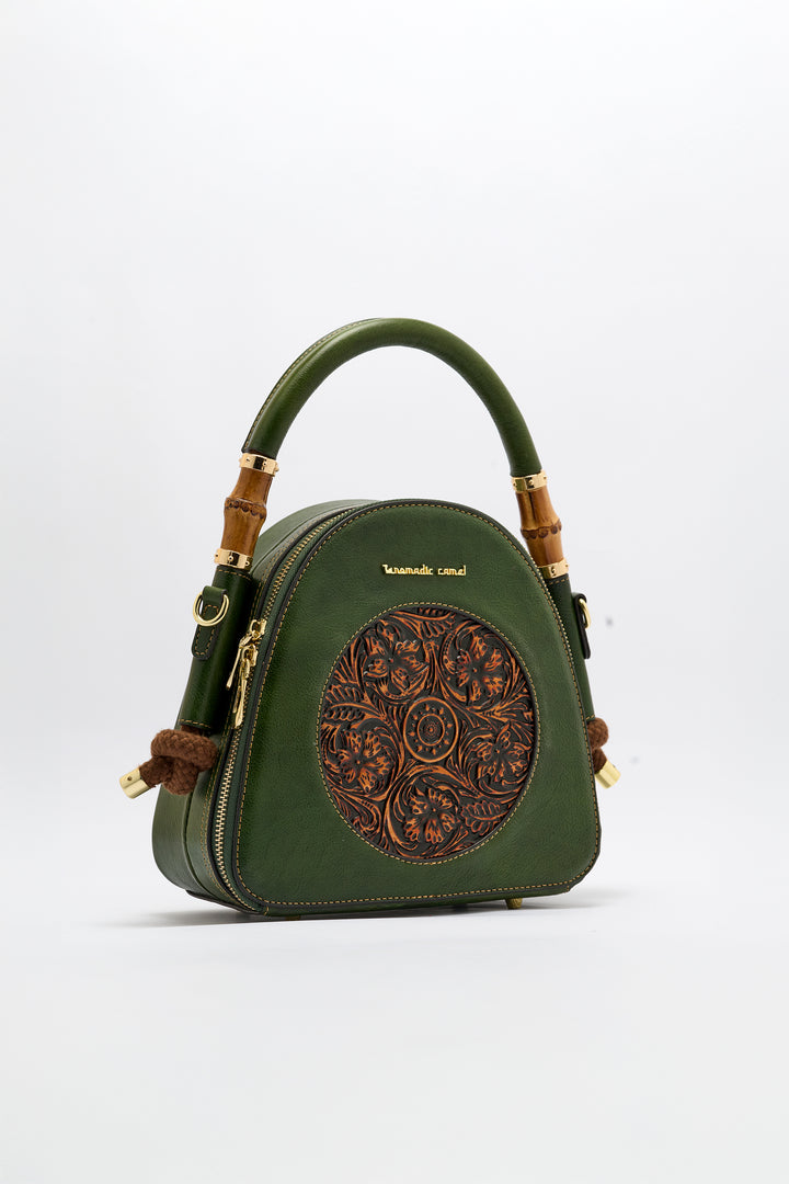 Trilliant Women's Genuine Leather Handbag - Emerald