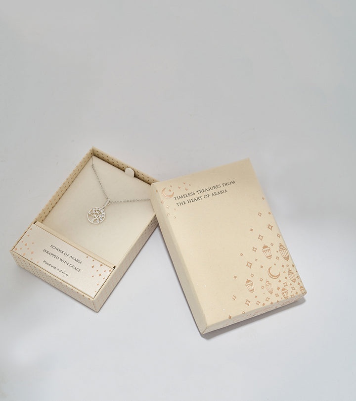 Tree of Life Sterling Silver Zircon Necklace