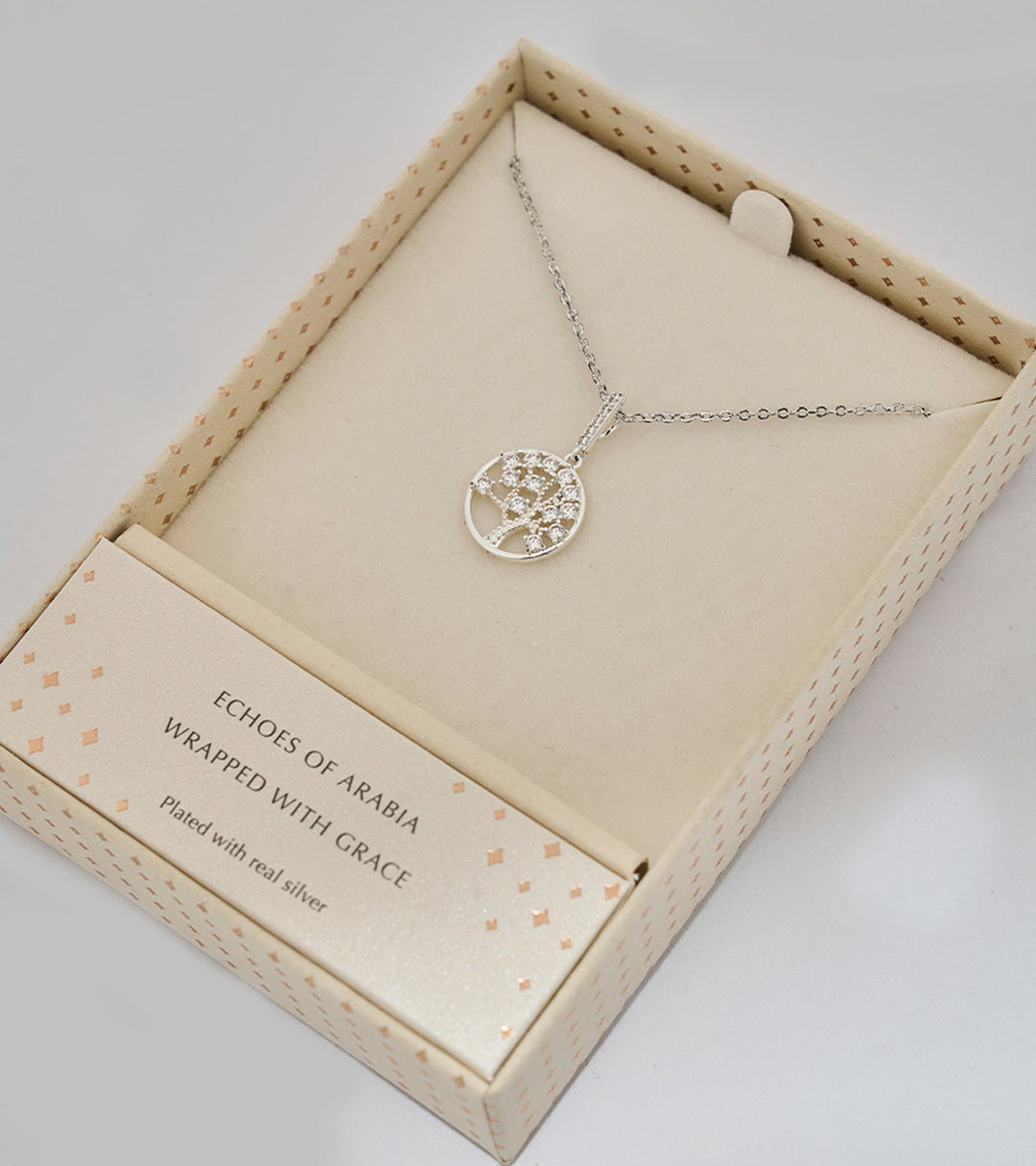 Tree of Life Sterling Silver Zircon Necklace