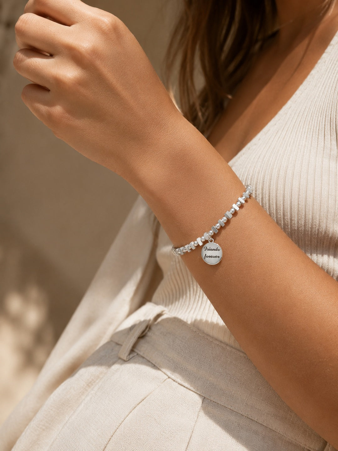Luv U Mum Sterling Silver Zircon Bracelet