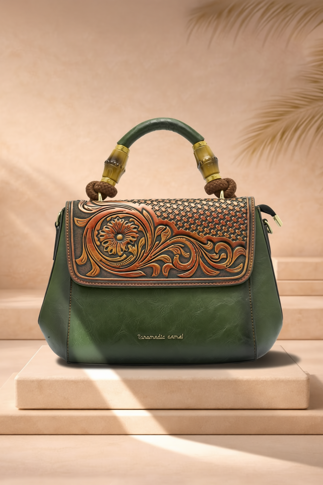 Aura Women's Genuine Leather Handbag - Emerald