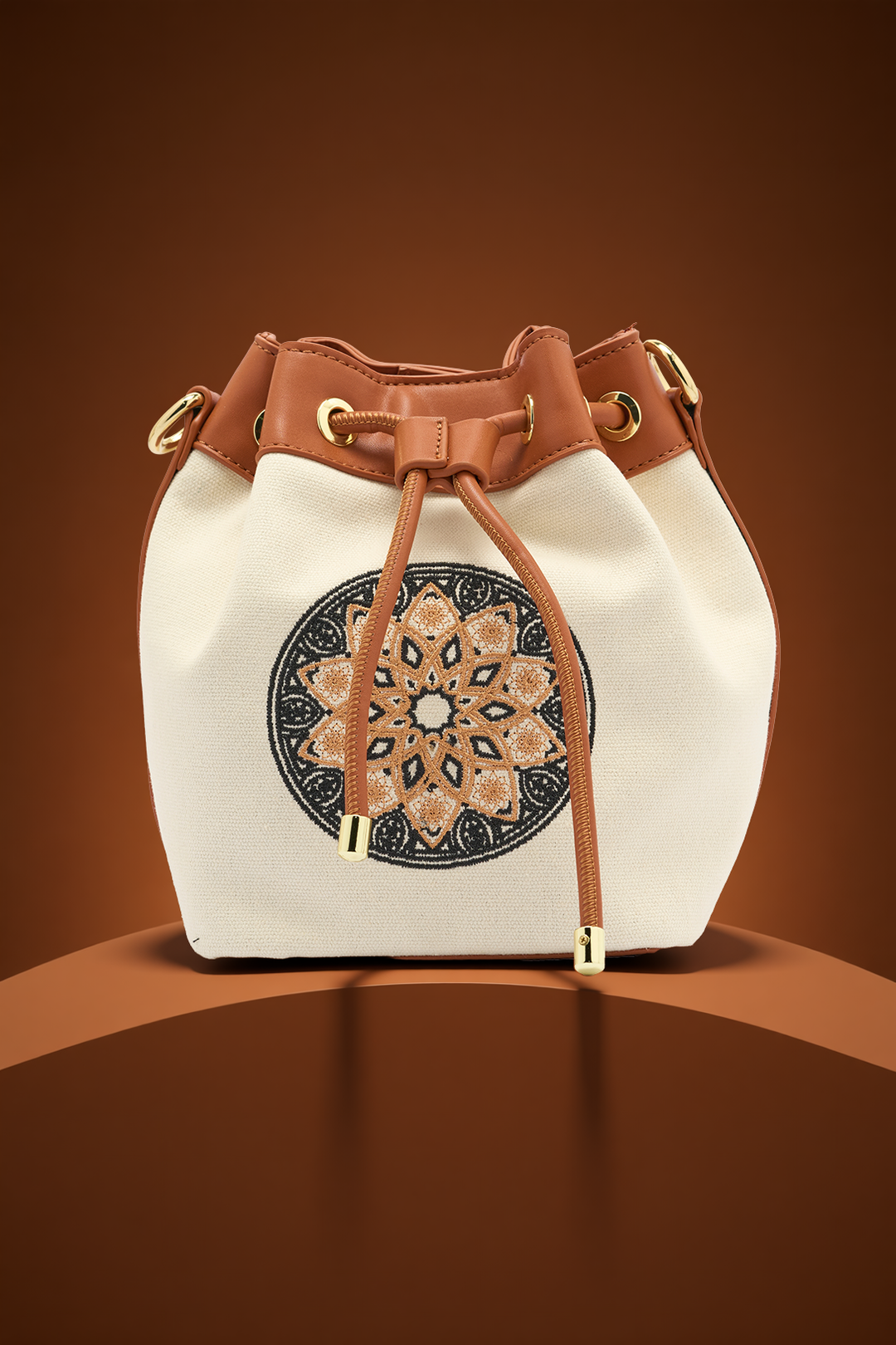 The Chandelier Bucket Bag – Ivory & Tan
