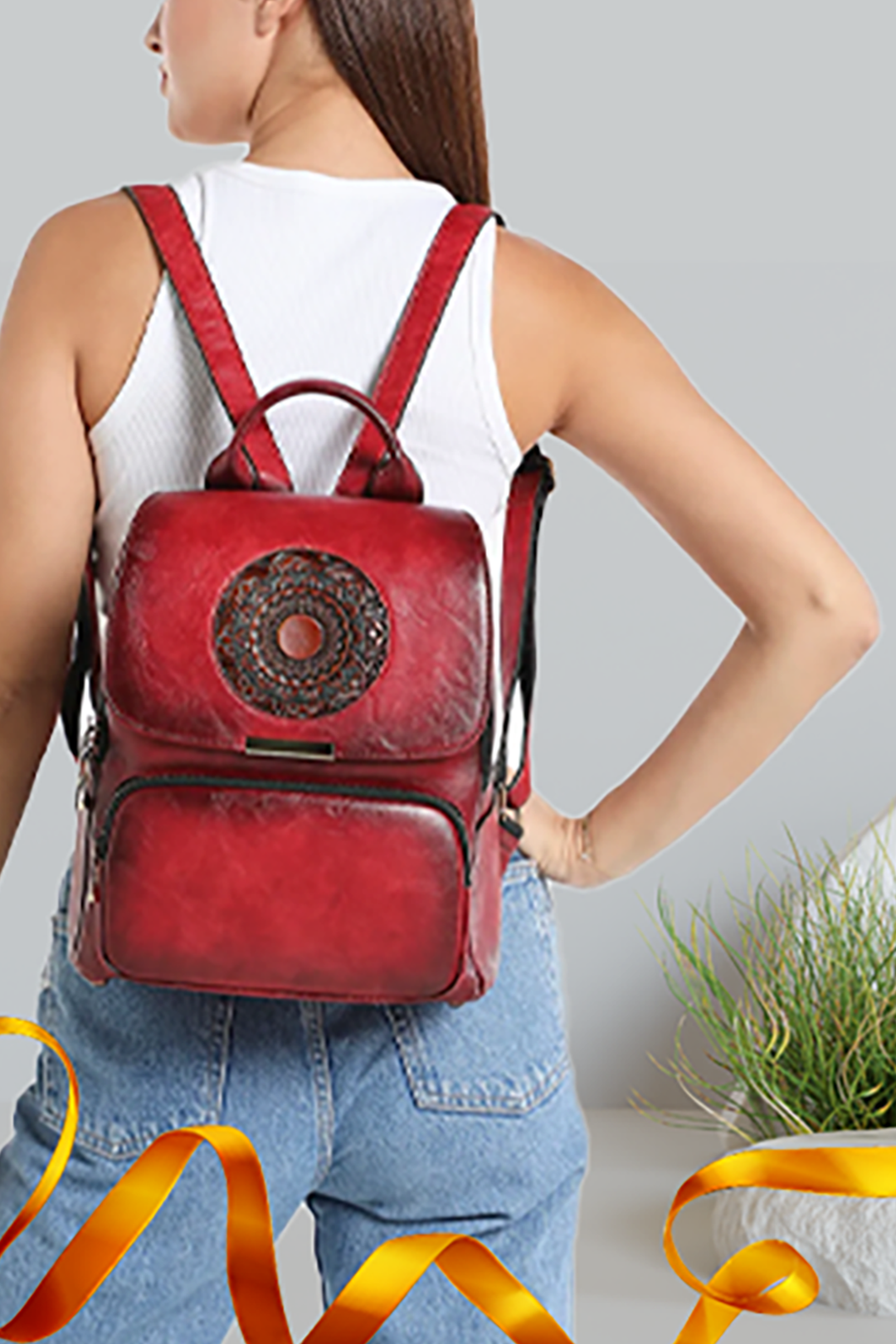 camel leather backpack purse Camel Leather Backpack & Clutch Combo