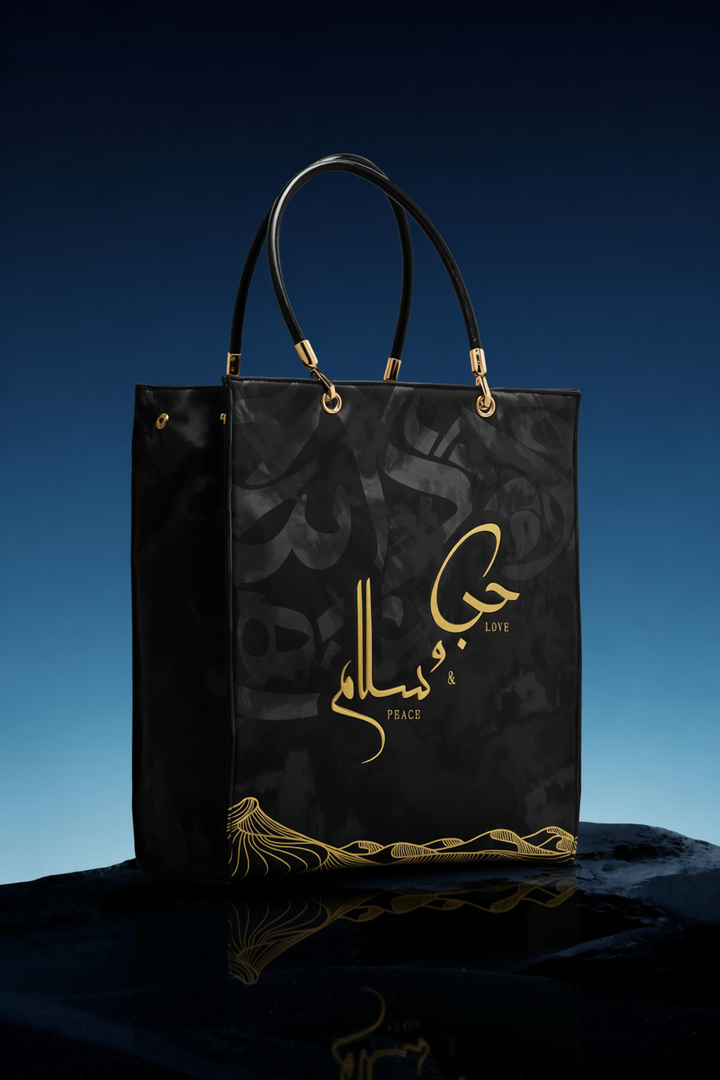 Love & Peace Grand Tote Bag – Black