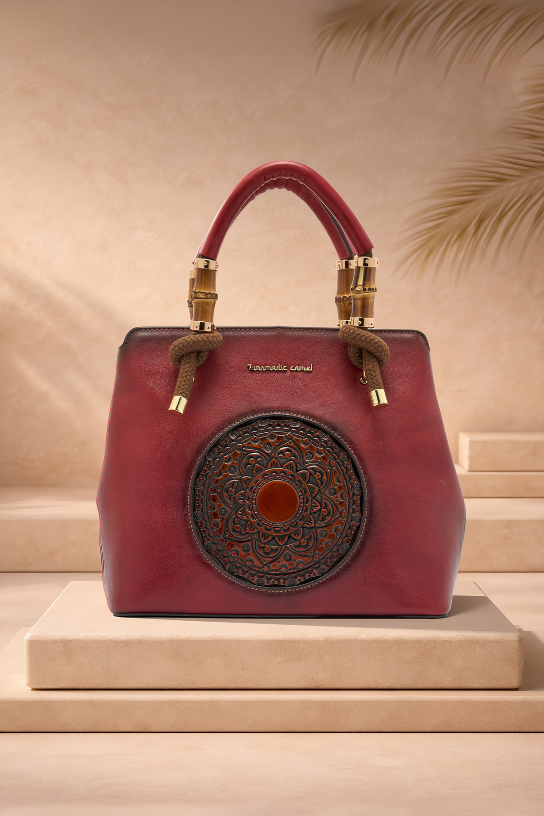 Laila Women's Genuine Leather Handbag - Crimson