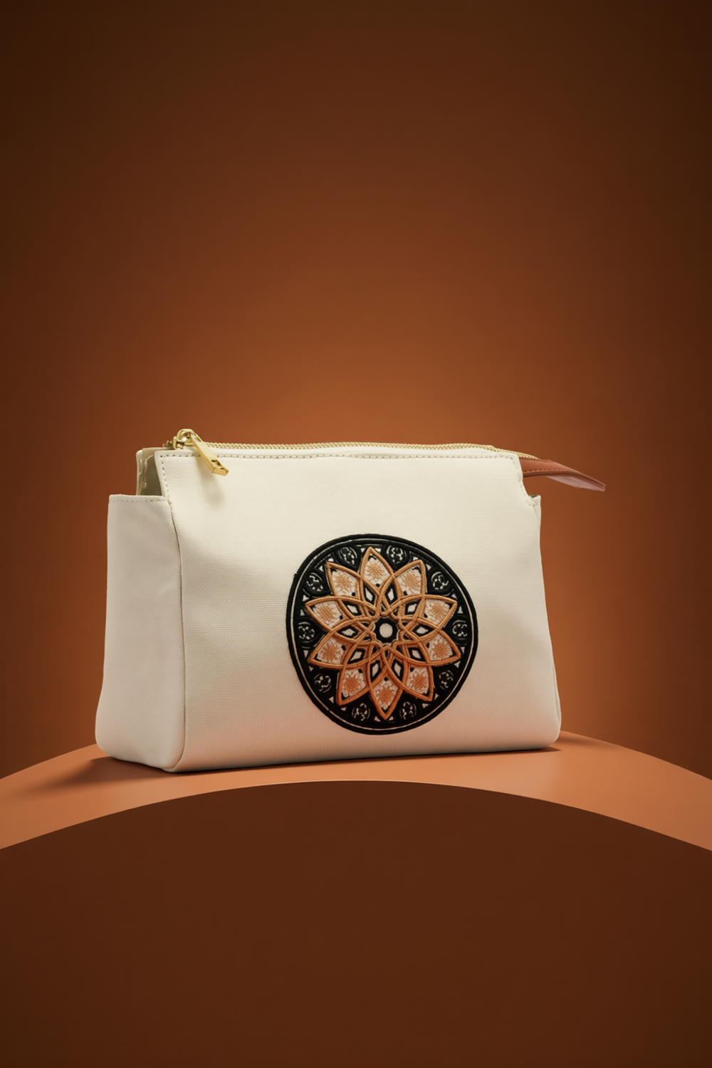 The Chandelier Pouch – Ivory & Tan