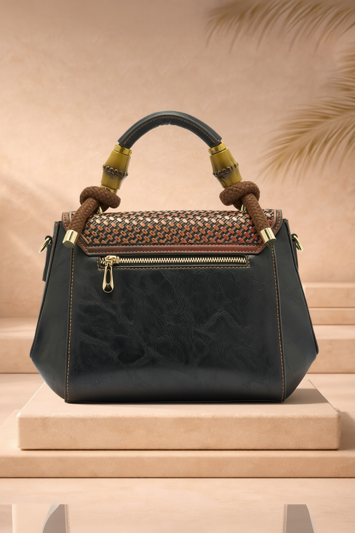 Aura Women's Genuine Leather Handbag - Black