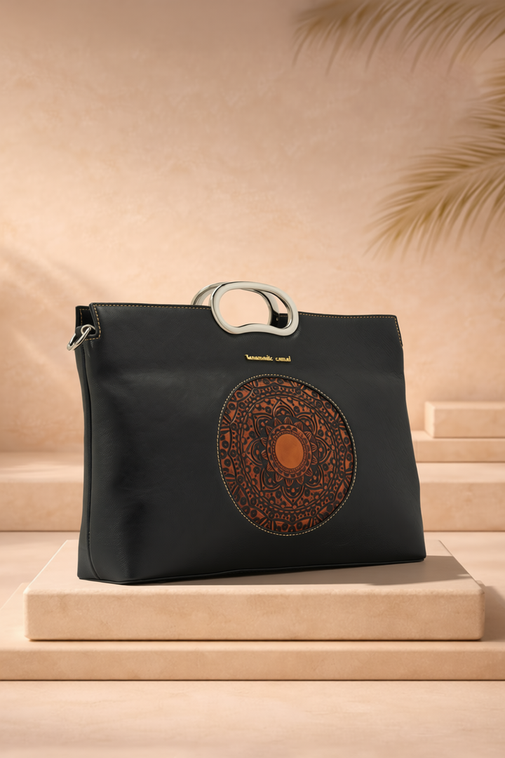 Sassy Women's Genuine Leather Handbag - Black