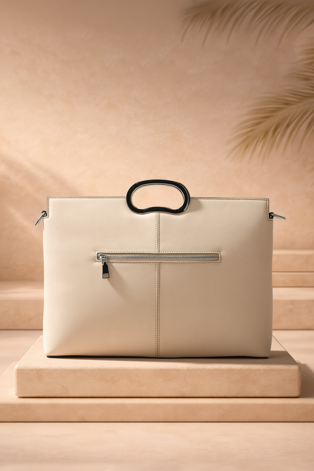 Sassy Women's Genuine Leather Handbag - Ivory