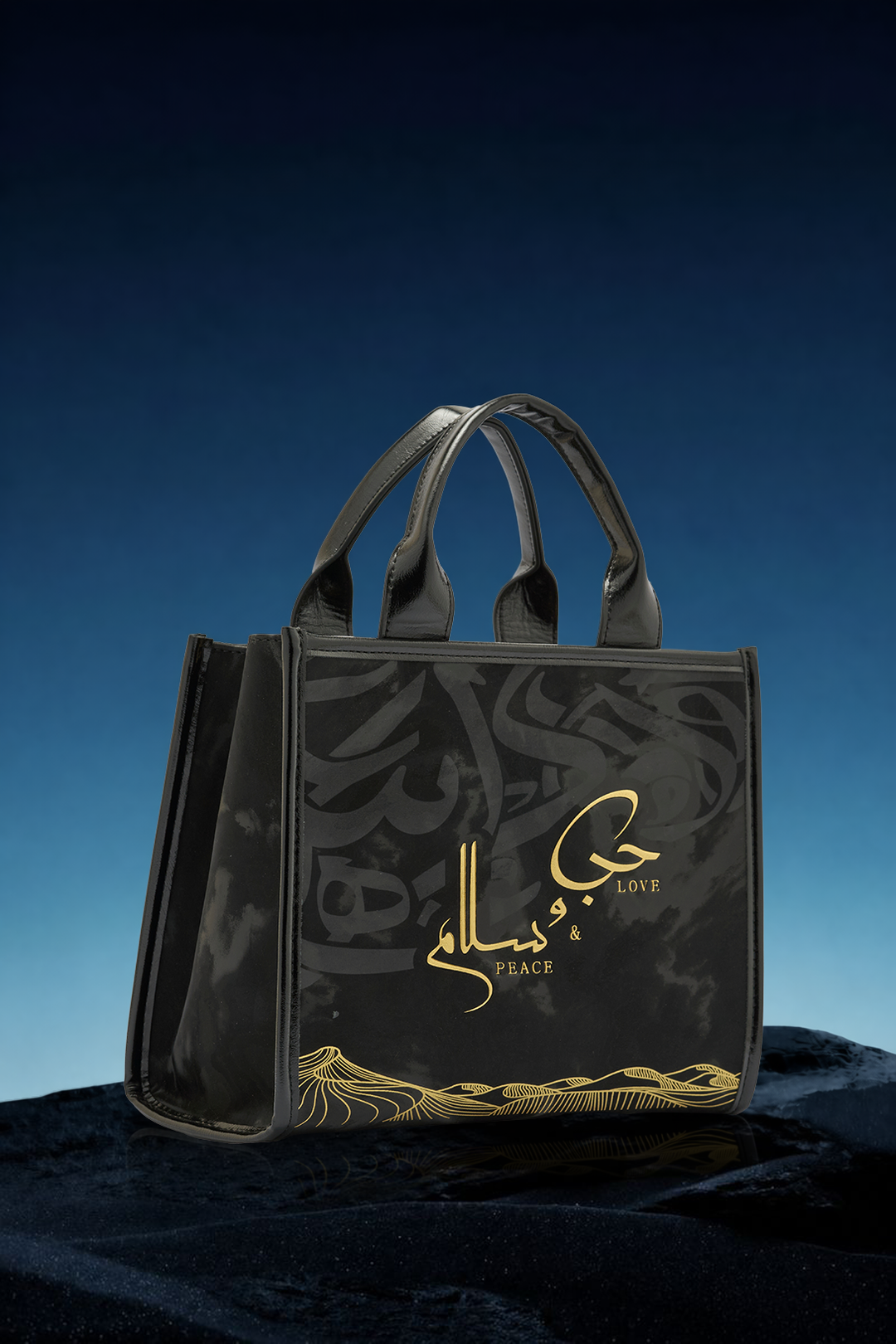 Love & Peace Mini Tote Bag – Black