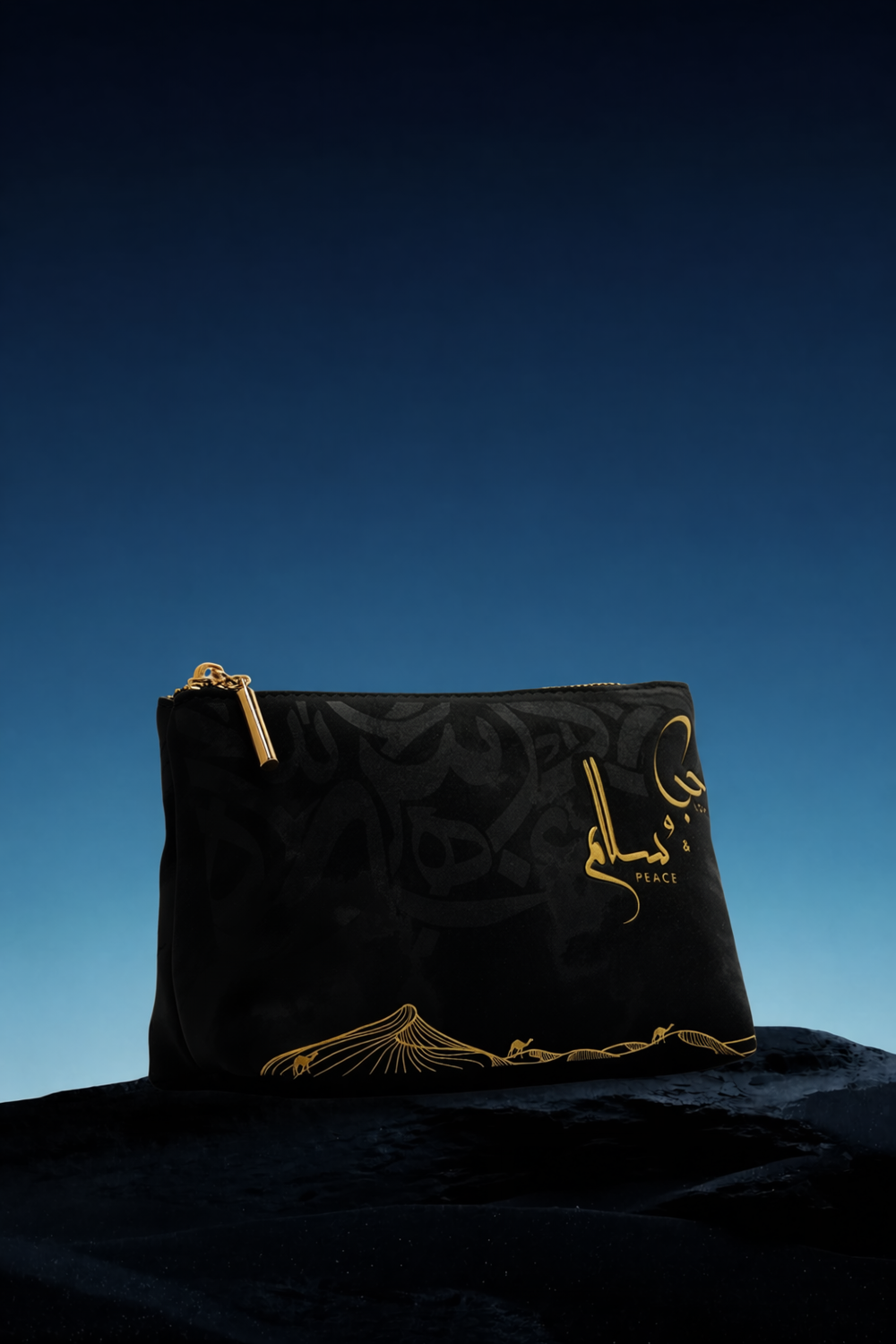 Love & Peace Flat Pouch – Black