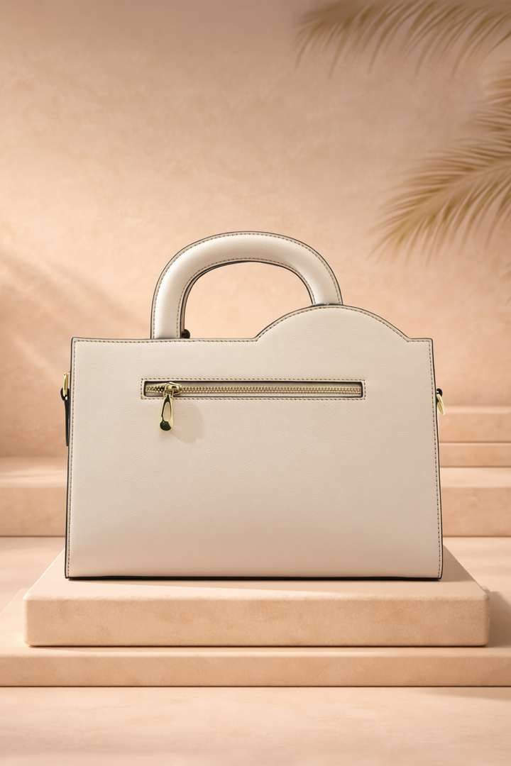 Mistique Women's Genuine Leather Handbag - Ivory