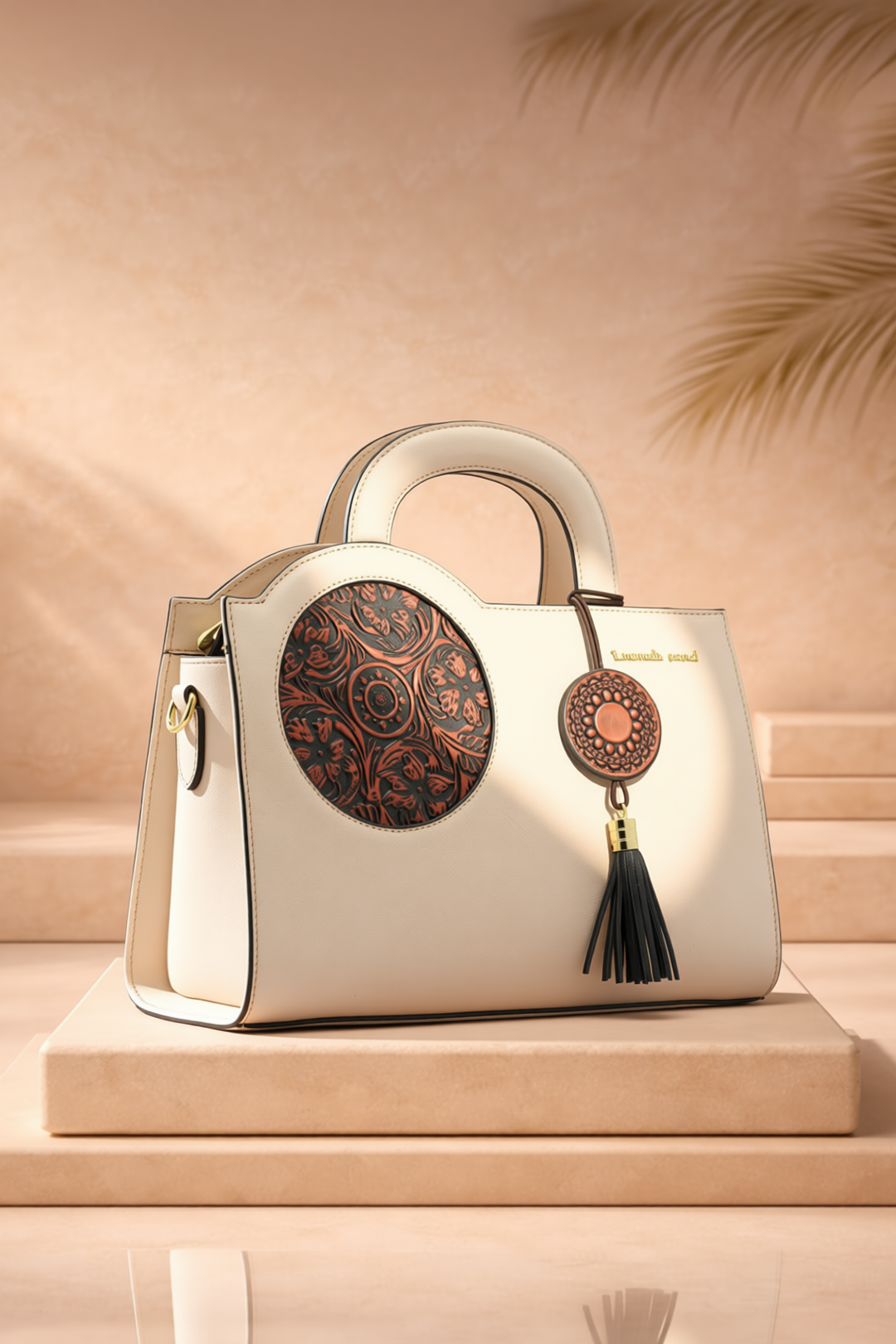 Mistique Women's Genuine Leather Handbag - Ivory
