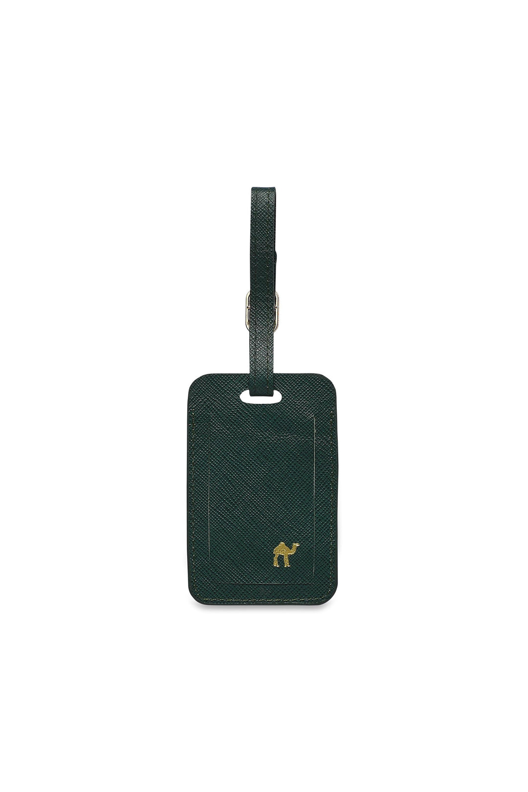 Explore Genuine Leather Luggage Tag - Bottle Green