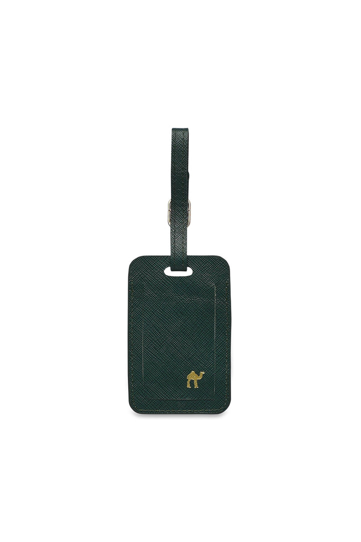 Explore Genuine Leather Luggage Tag - Bottle Green