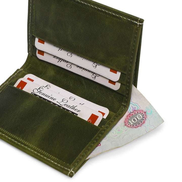 Kawa Genuine Leather Card Holder - Army Green