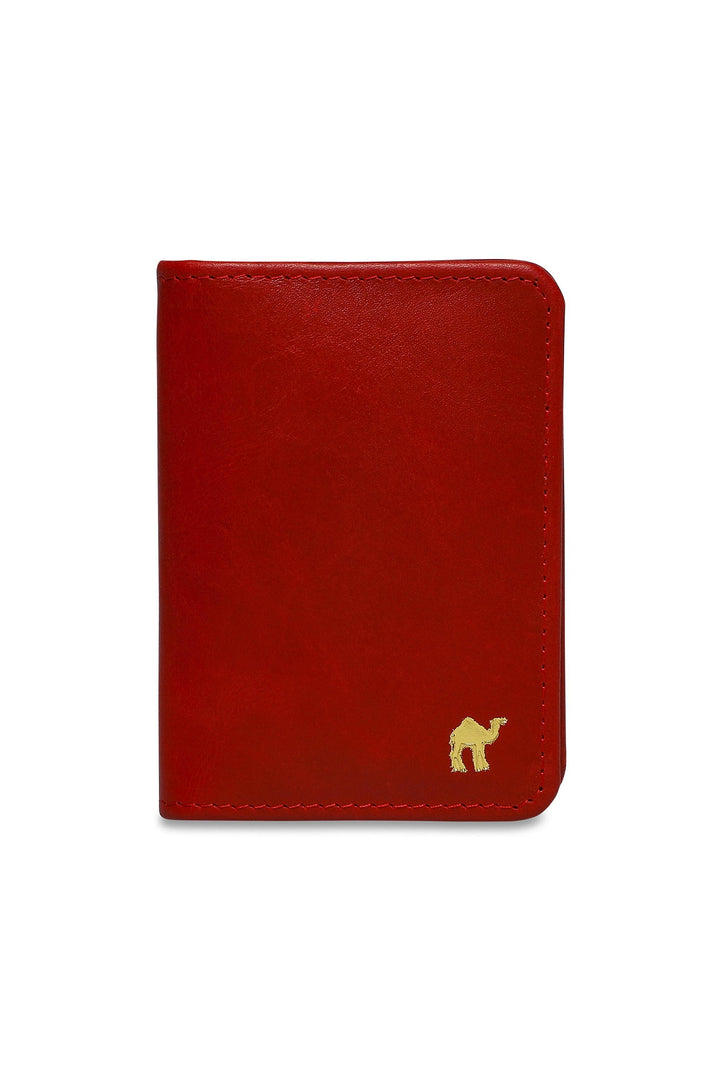 Ninja Genuine Leather Card Holder - Crimson Red