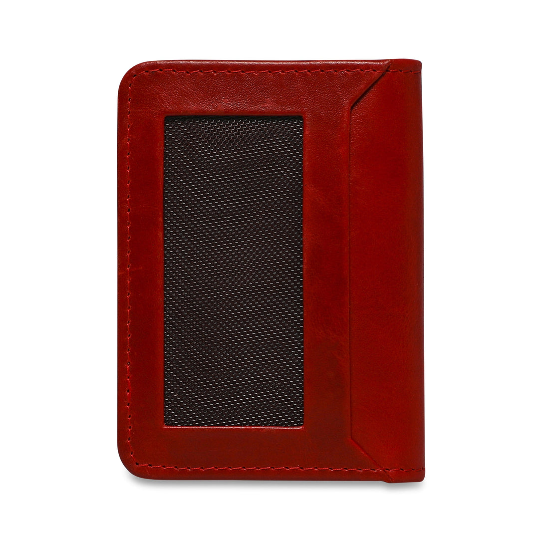 Ninja Genuine Leather Card Holder - Crimson Red