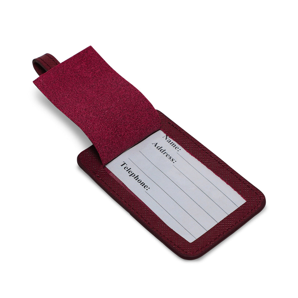 Explore Genuine Leather Luggage Tag - Maroon