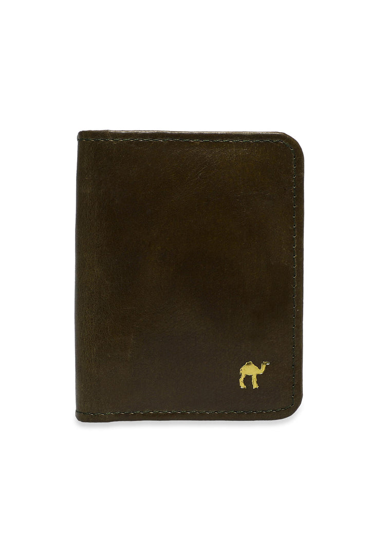 Ninja Genuine Leather Card Holder - Bottle Green