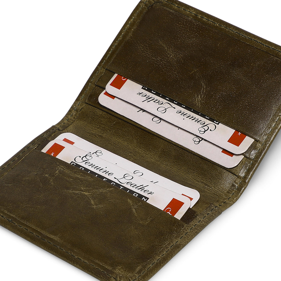 Ninja Genuine Leather Card Holder - Bottle Green