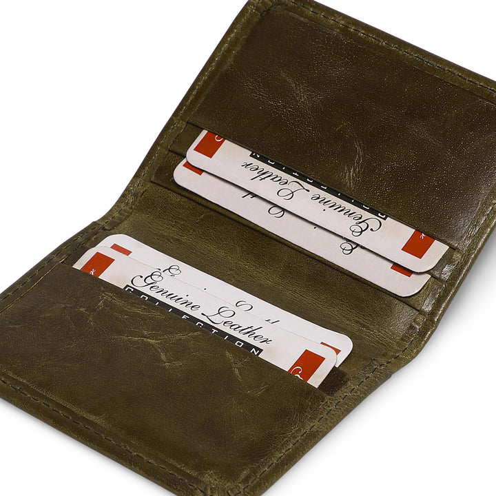 Ninja Genuine Leather Card Holder - Bottle Green