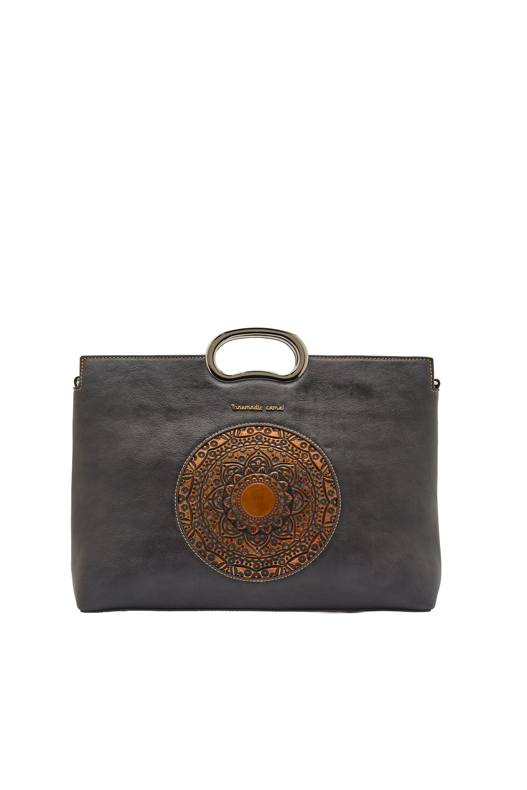 Sassy Women's Genuine Leather Handbag - Grey