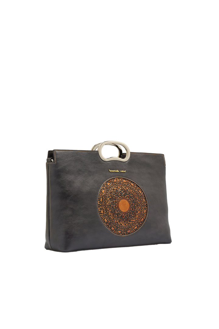 Sassy Women's Genuine Leather Handbag - Grey