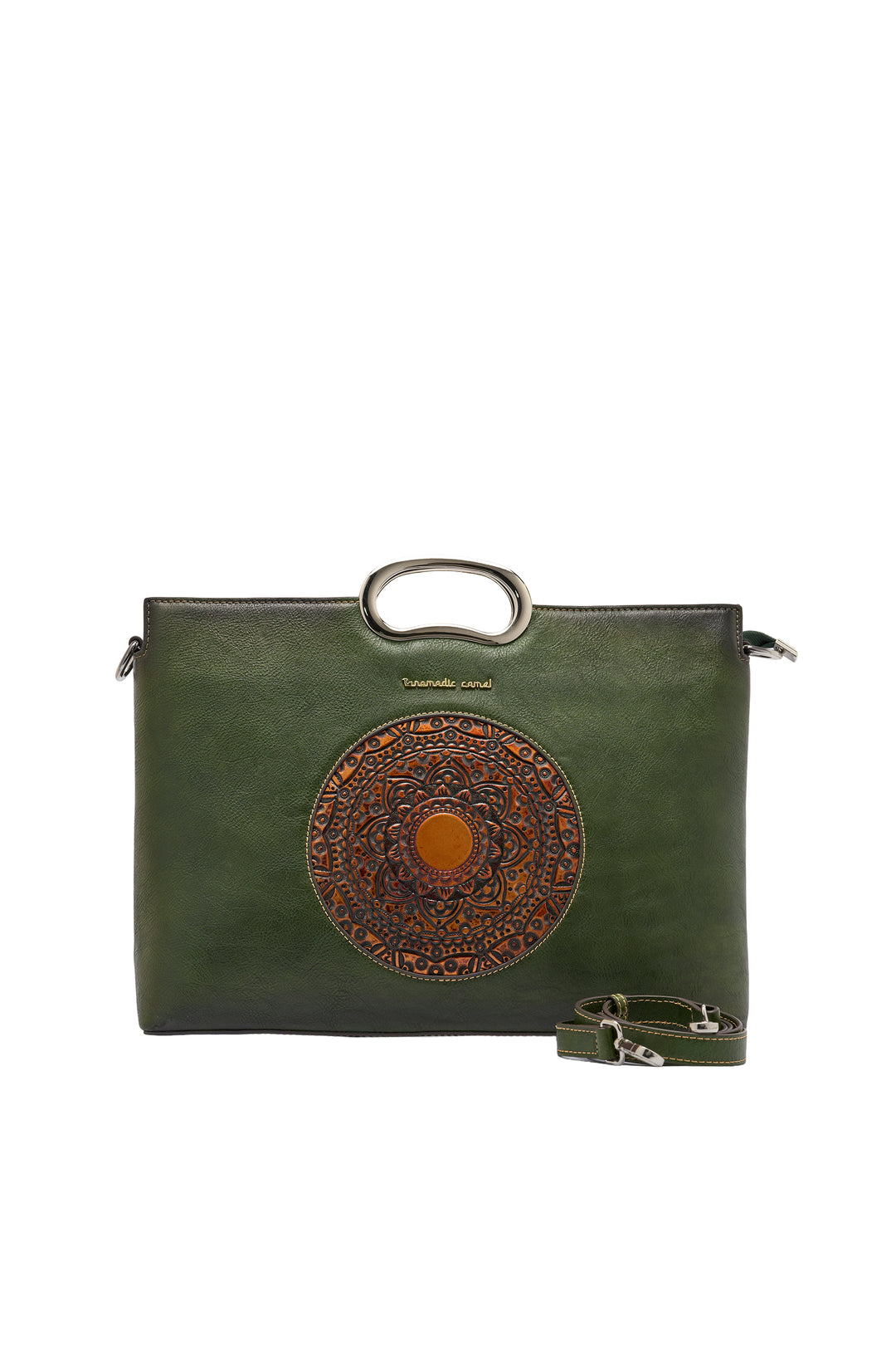 Sassy Women's Genuine Leather Handbag - Emerald