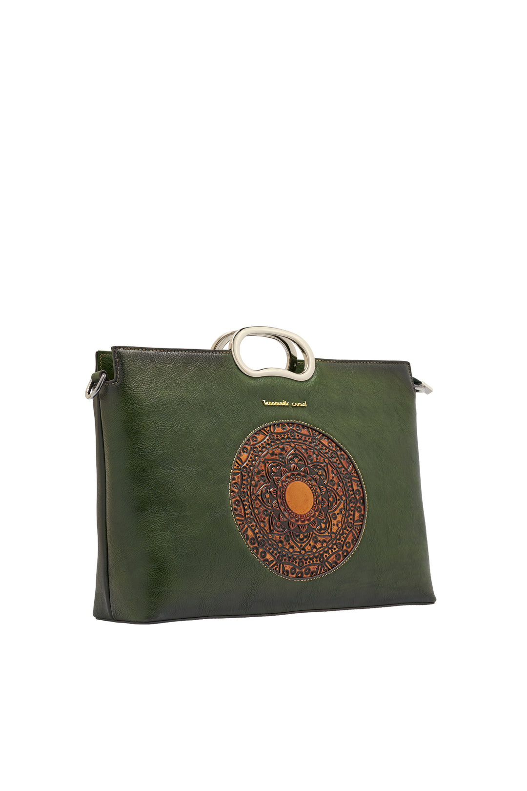 Sassy Women's Genuine Leather Handbag - Emerald