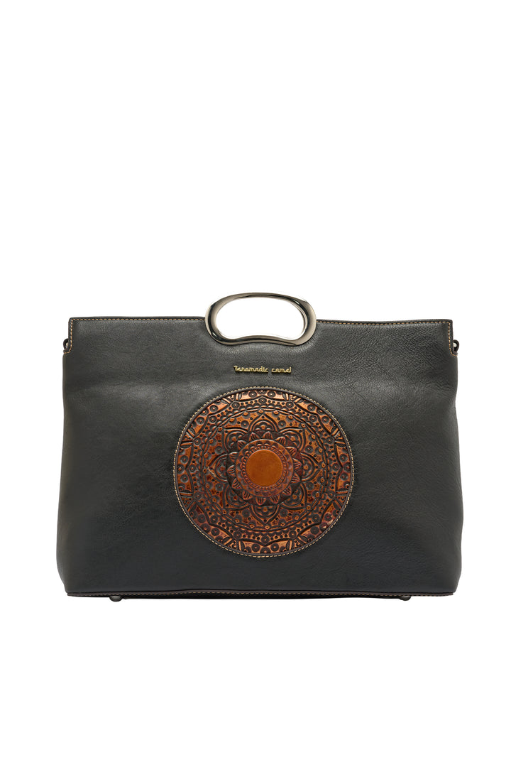Sassy Women's Genuine Leather Handbag - Black