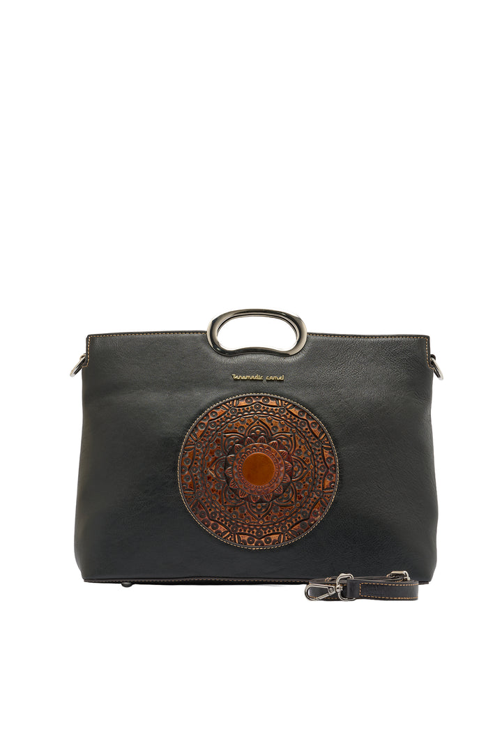 Sassy Women's Genuine Leather Handbag - Black