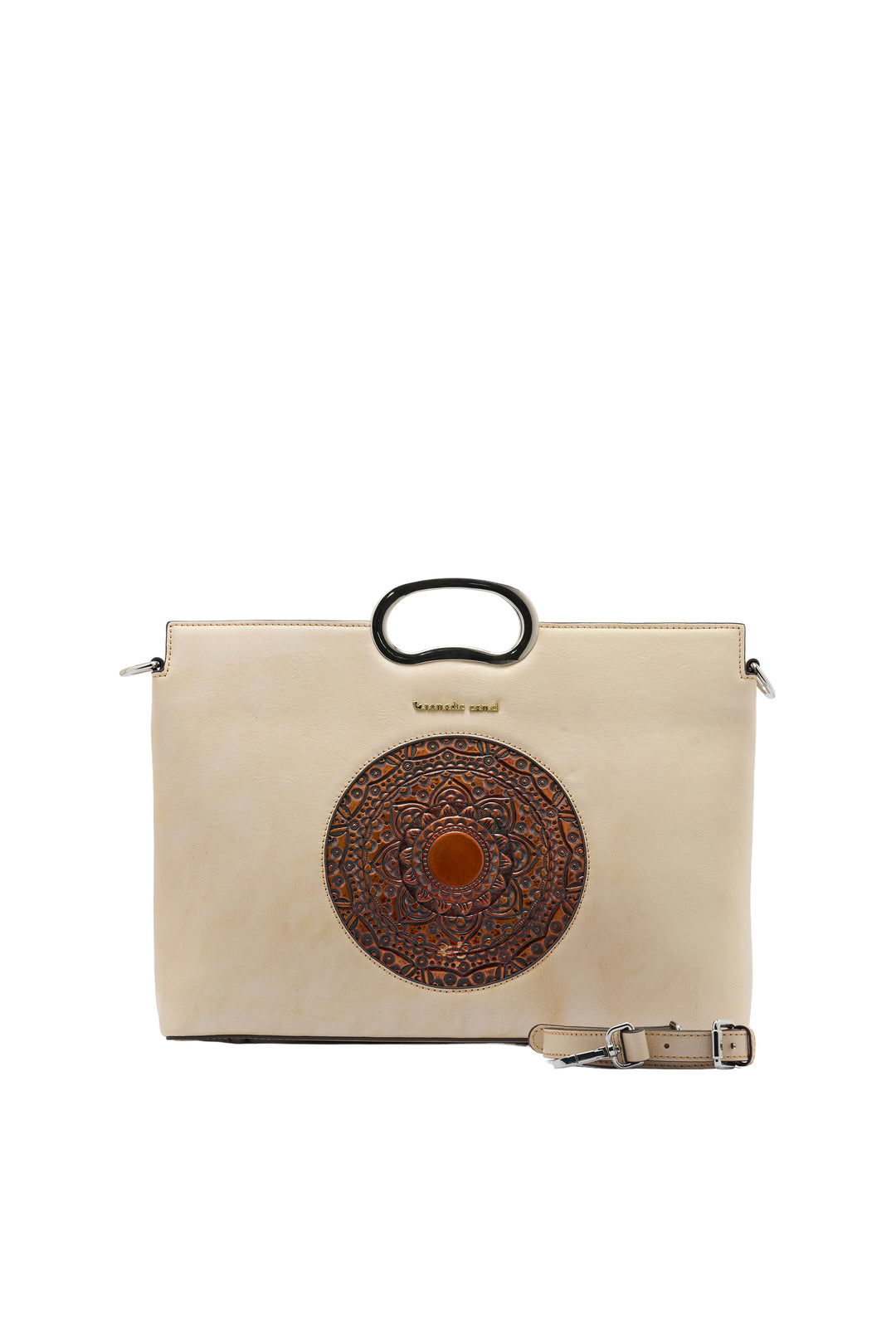 Sassy Women's Genuine Leather Handbag - Ivory