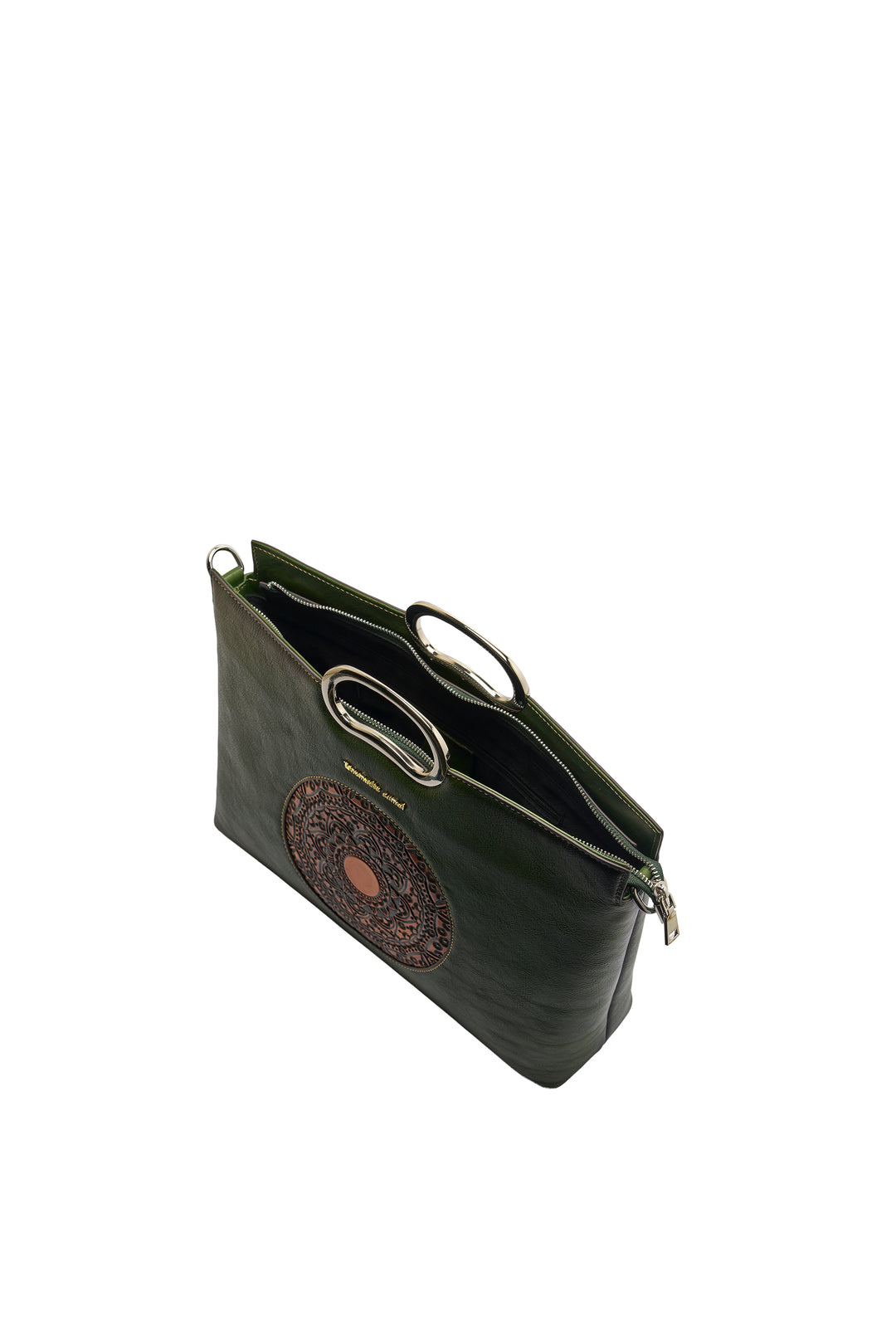 Sassy Women's Genuine Leather Handbag - Emerald