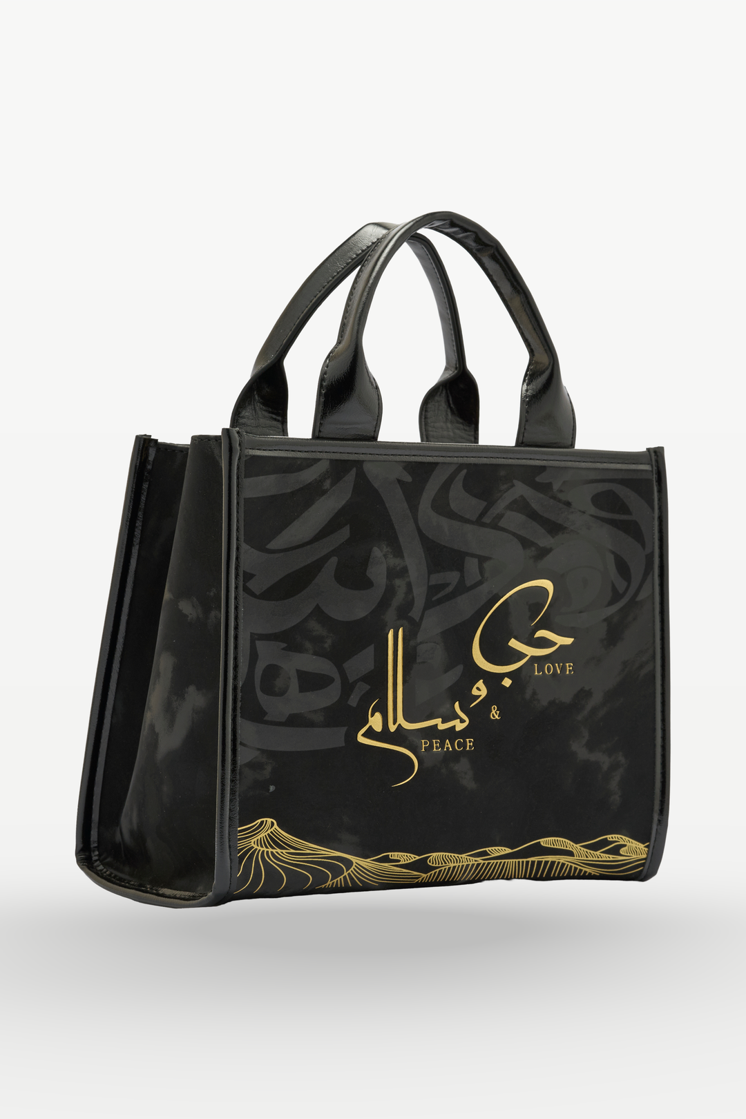 Love & Peace Mini Tote Bag – Black