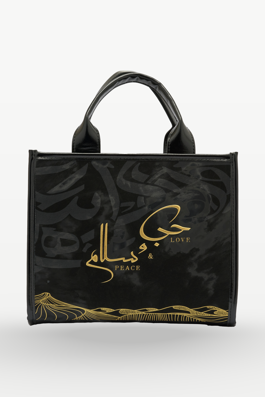 Love & Peace Mini Tote Bag – Black