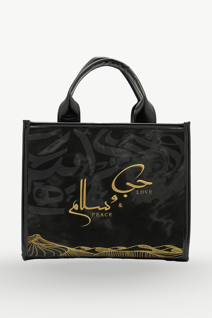 Love & Peace Mini Tote Bag – Black