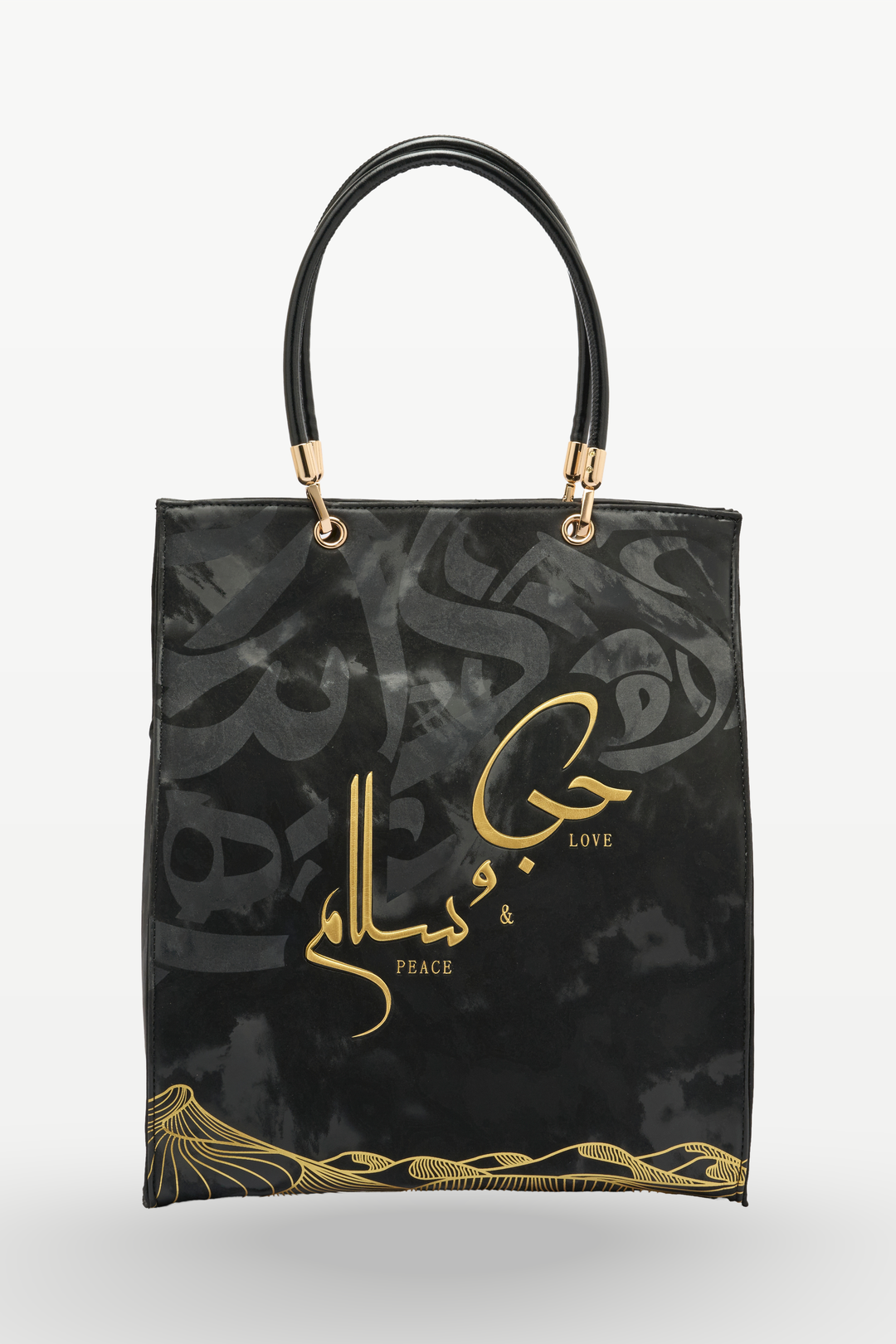 Love & Peace Grand Tote Bag – Black